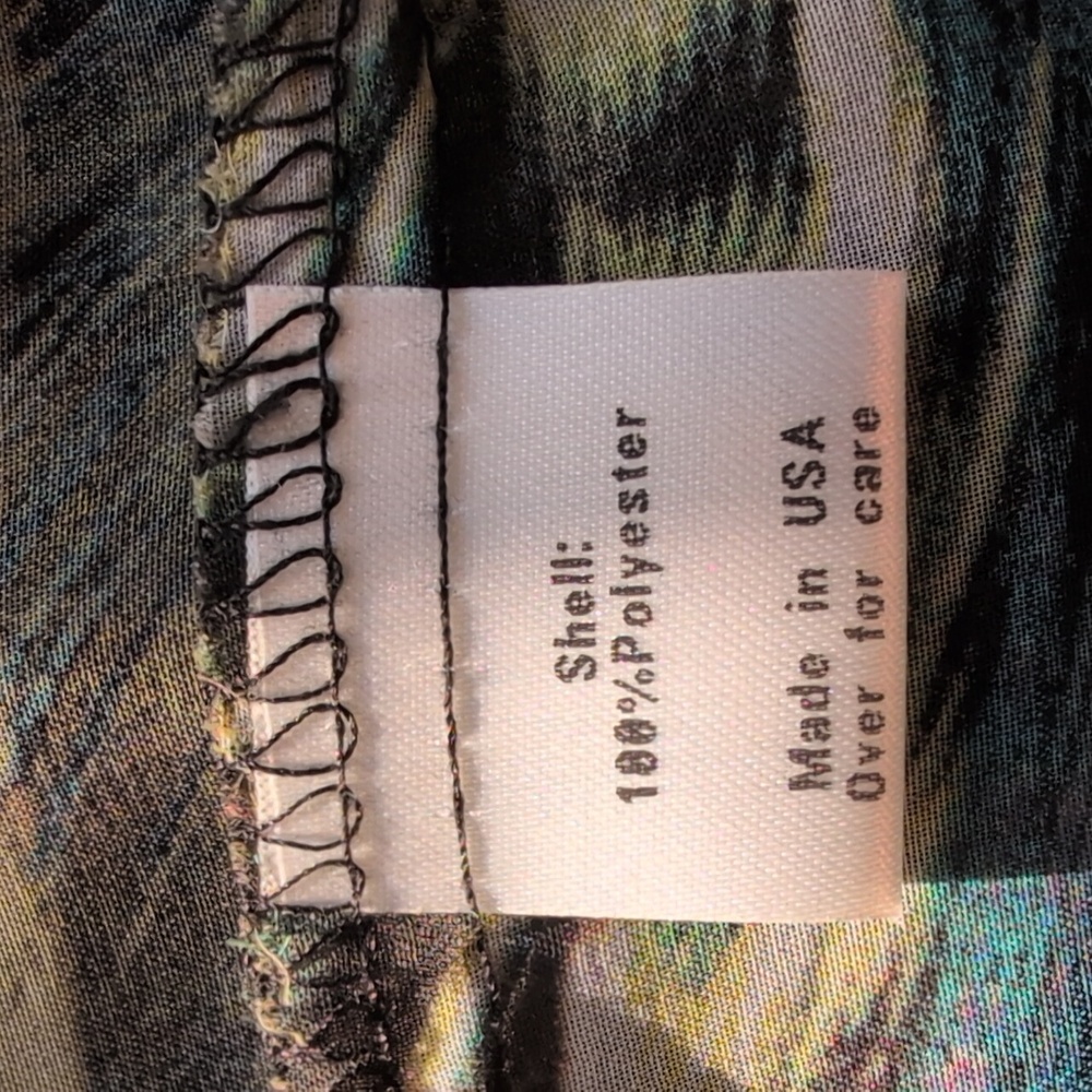 Chenault sheerchiffon peacock Kimono jacket duster, W/ knot/tie front. Medium. - Picture 16 of 16
